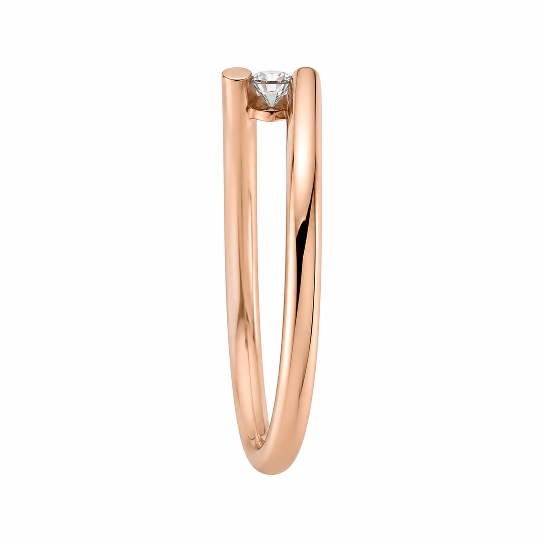 14K Rose Gold Open Diamond Solitaire ~ 1/10 Ct