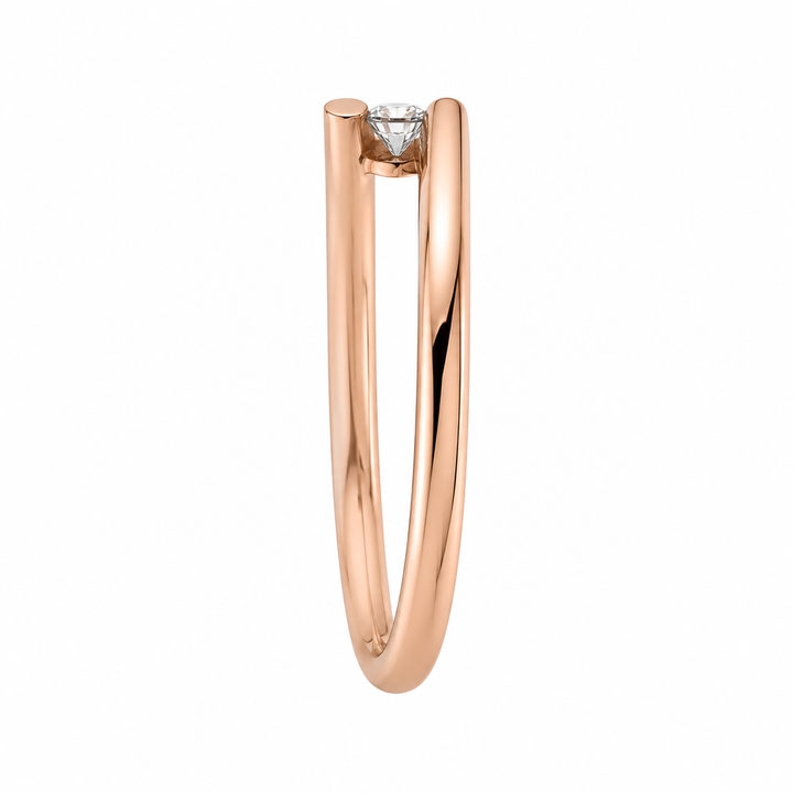 14K Rose Gold Open Diamond Solitaire ~ 1/10 Ct