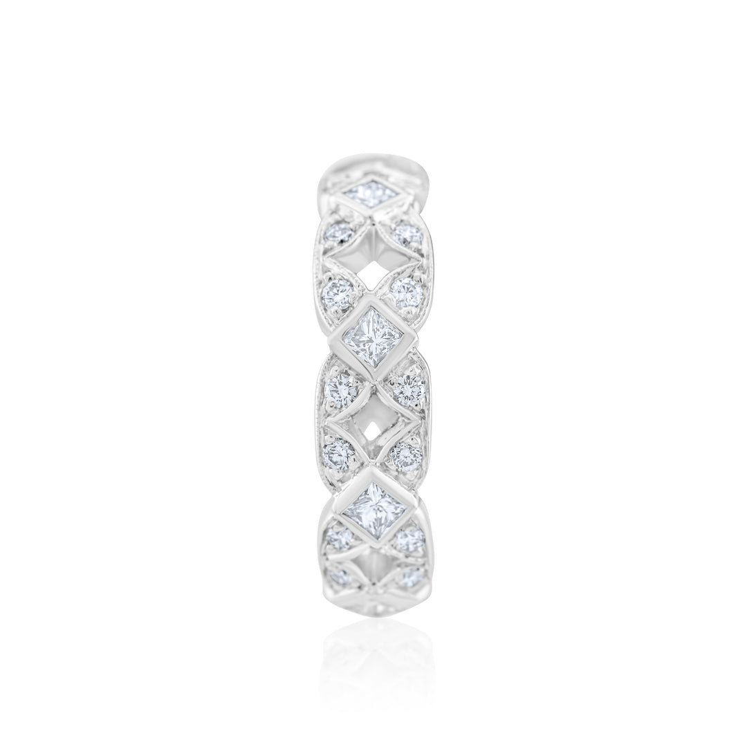 Platinum Diamond Vintage Lattice Band ~ 1 Ct