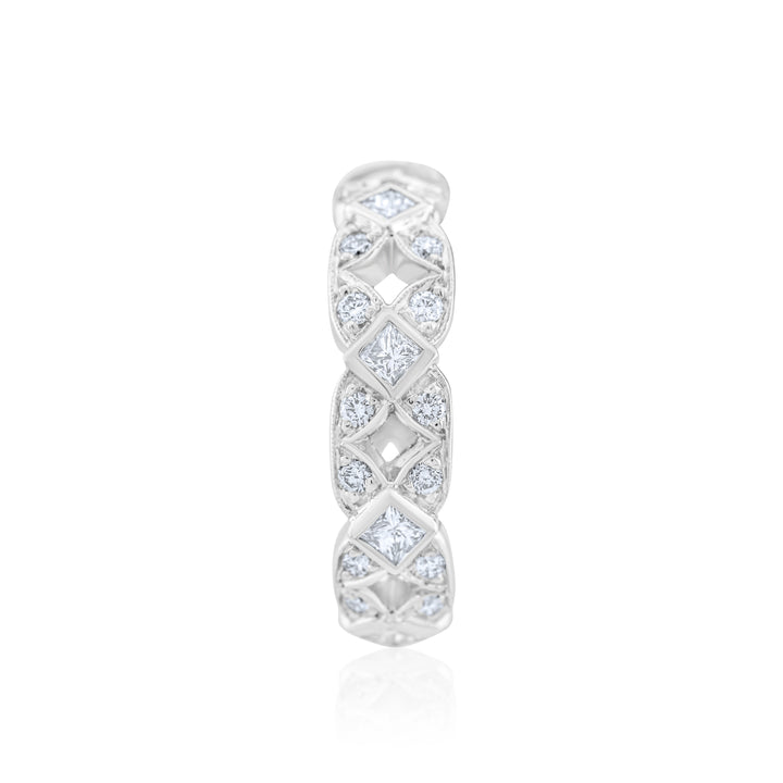 Platinum Diamond Vintage Lattice Band ~ 1 Ct