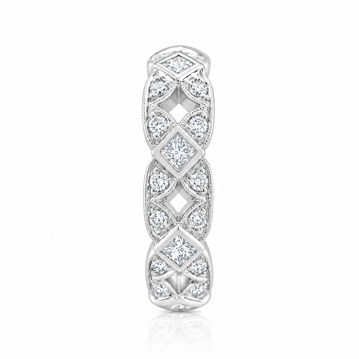 Platinum Diamond Vintage Lattice Band ~ 1 Ct