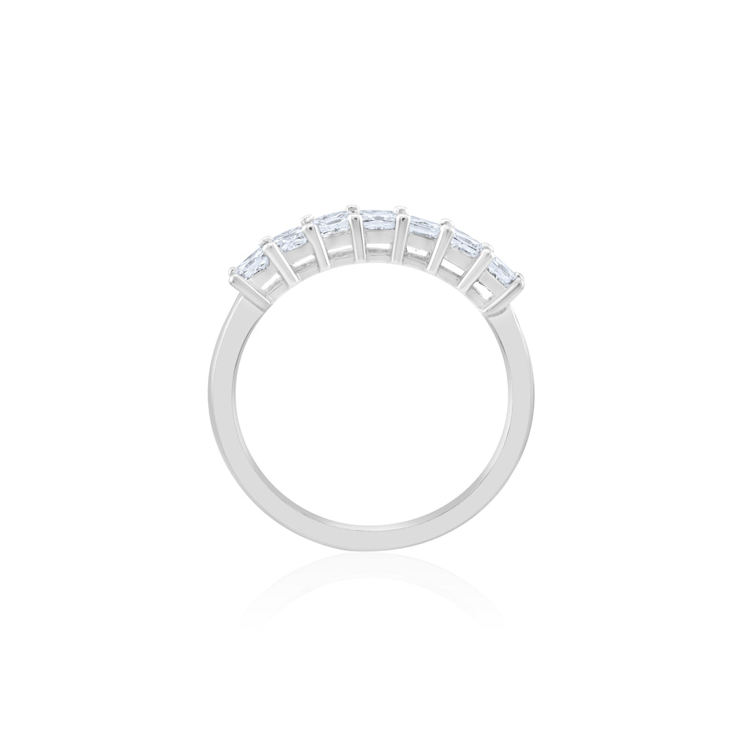 14K White Gold Princess Cut Diamond Band ~ 1 Ct