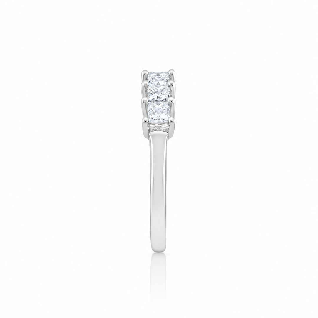 14K White Gold Princess Cut Diamond Band ~ 1 Ct