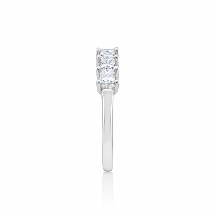 14K White Gold Princess Cut Diamond Band ~ 1 Ct
