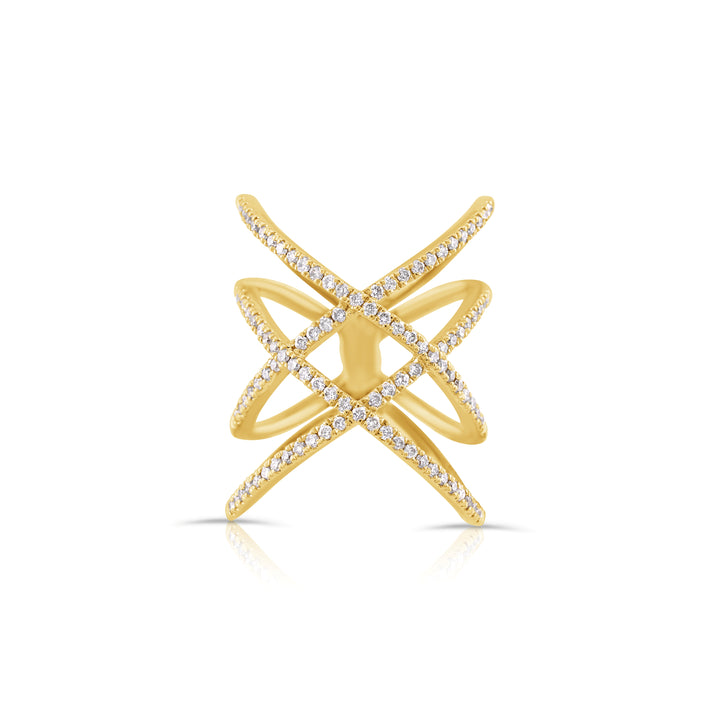 14K Yellow Gold Diamond Fashion Ring ~ 1 Ct