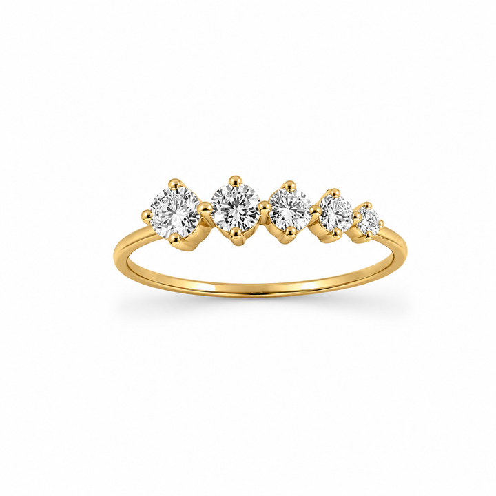 14K Yellow Gold Diamond Pinky Ring ~ ¼ Ct