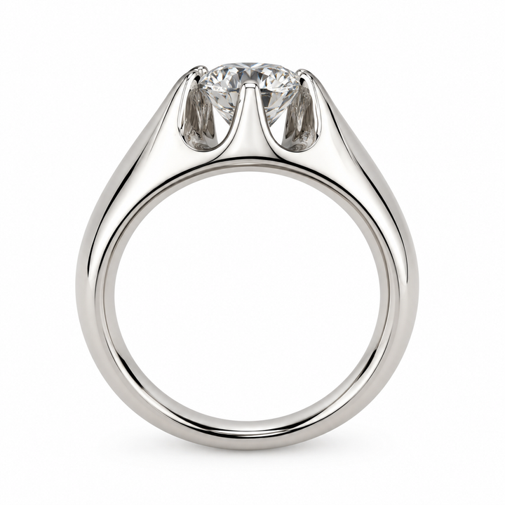 14K White Gold Lab Diamond Sculpted Men’s Ring 1.57 Ct