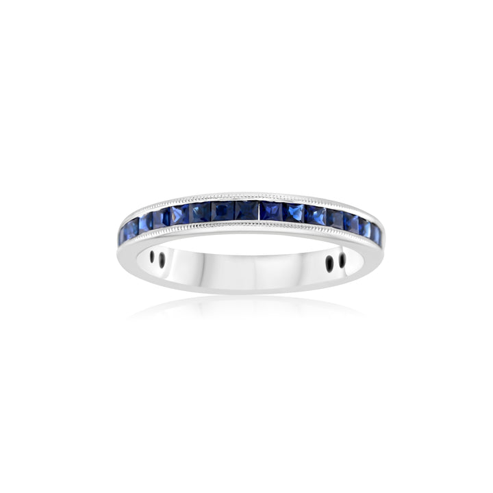 14K White Gold Sapphire Band ~ 1 ½ Ct