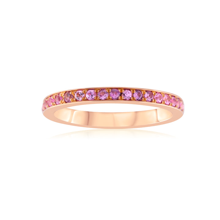 18K Rose Gold Pink Sapphire Eternity Band ~ 1 Ct