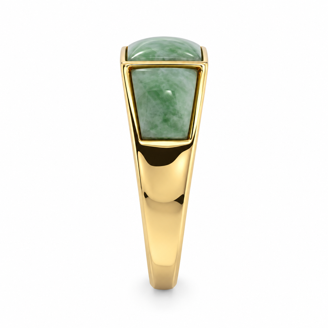 14K Yellow Gold Jade Ring ~ 2 Ct