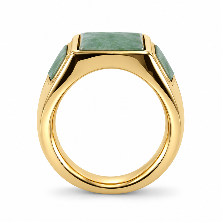 14K Yellow Gold Jade Ring ~ 2 Ct