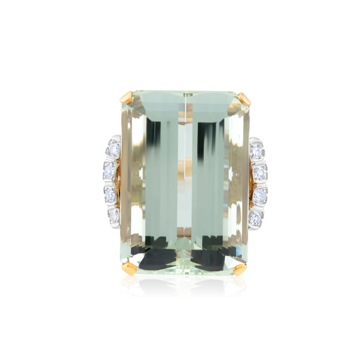 14K Yellow Gold Diamond & Topaz Showpiece Ring 50 Ct