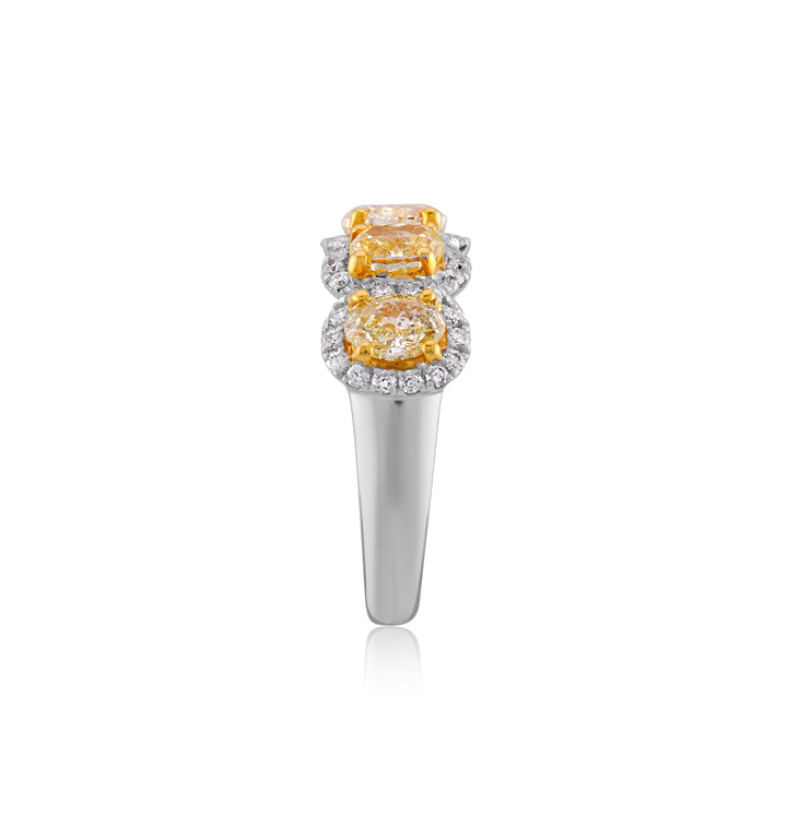 18K Two-Tone Gold Two-Tone Diamond Cocktail Ring ~ 2 1/2 Ct