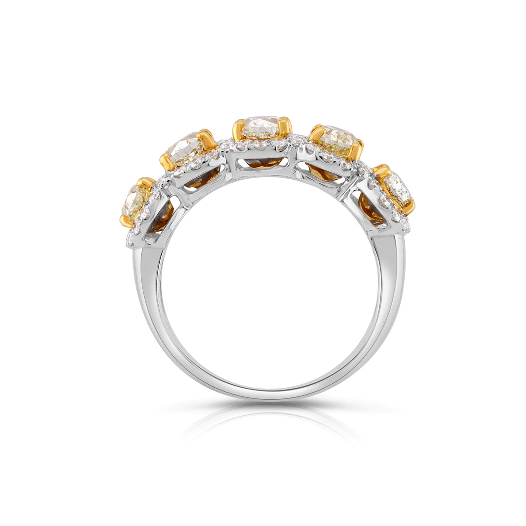 18K Two-Tone Gold Two-Tone Diamond Cocktail Ring ~ 2 1/2 Ct