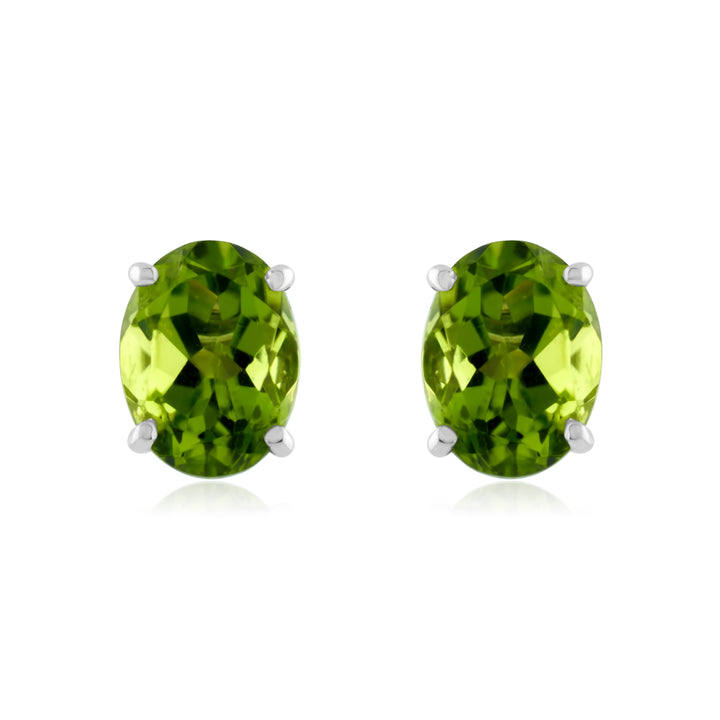 14K White Gold Topaz Stud Earrings ~ 3 Ct