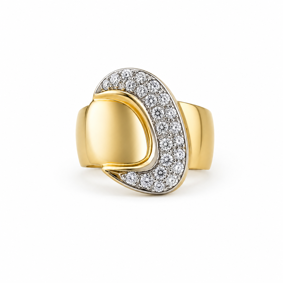 14K Yellow Gold Diamond Men Pinky Ring ~ ¾ Ct