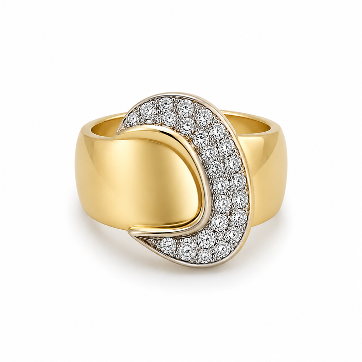 14K Yellow Gold Diamond Men Pinky Ring ~ ¾ Ct