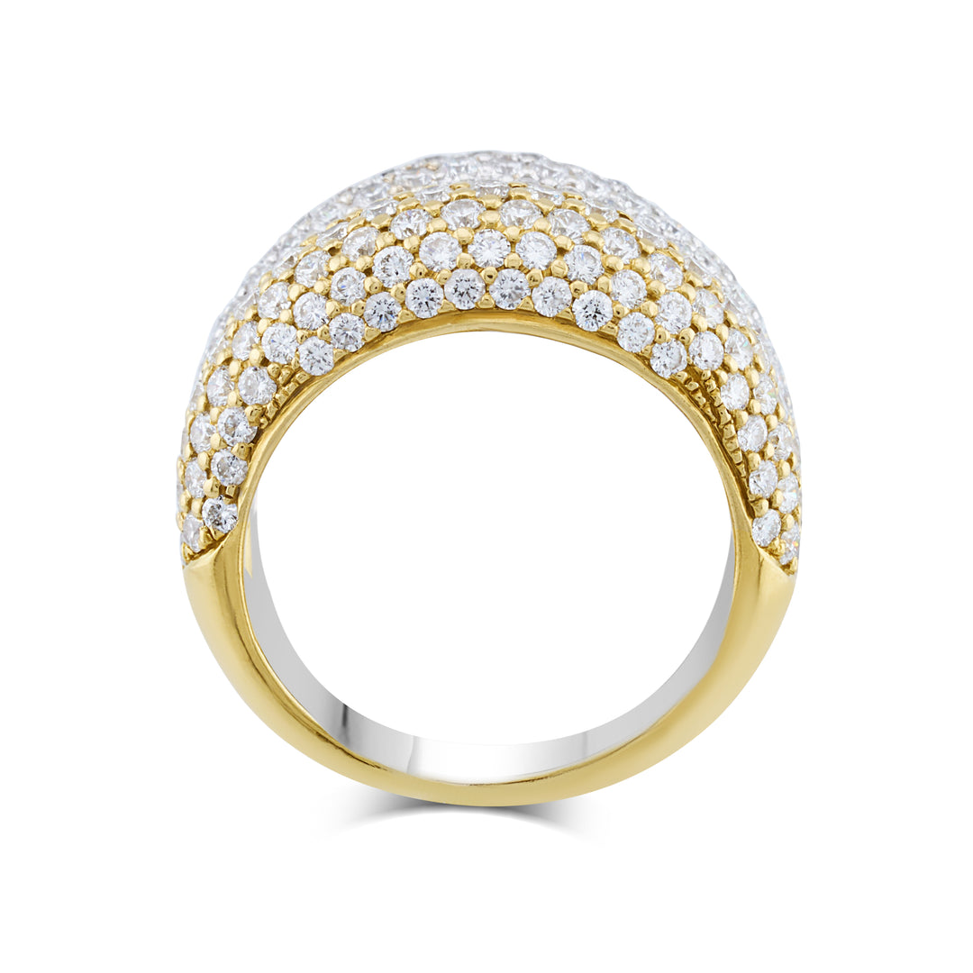 18K White & Yellow Gold Diamond Anniversary Ring ~ 5 Ct