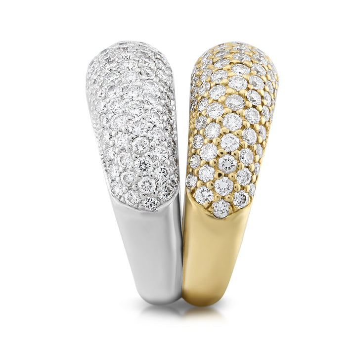 18K White & Yellow Gold Diamond Anniversary Ring ~ 5 Ct