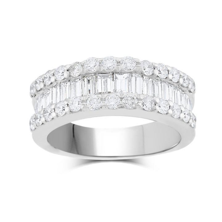 18K White Gold Diamond Anniversary Ring 2 ½ Ct