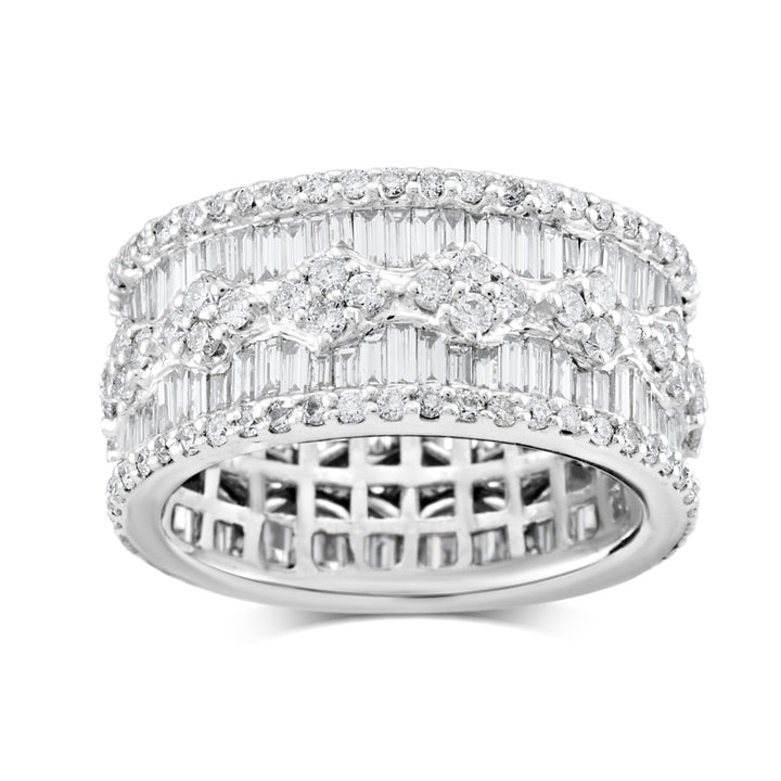 18K White Gold Diamond Eternity Band 5 Ct