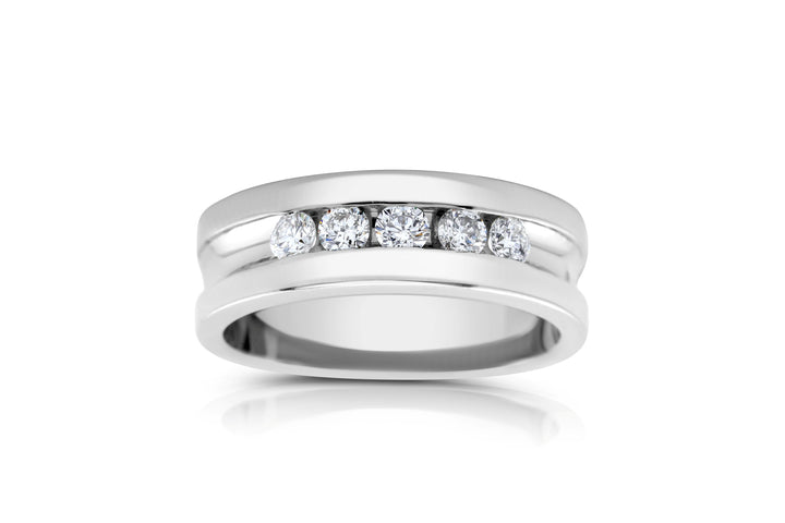 14K White Gold Diamond Men’s Band 2/3 Ct