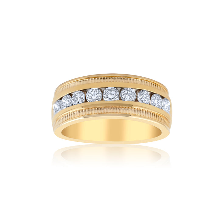 14K Yellow Gold Diamond Men’s Band 1 Ct