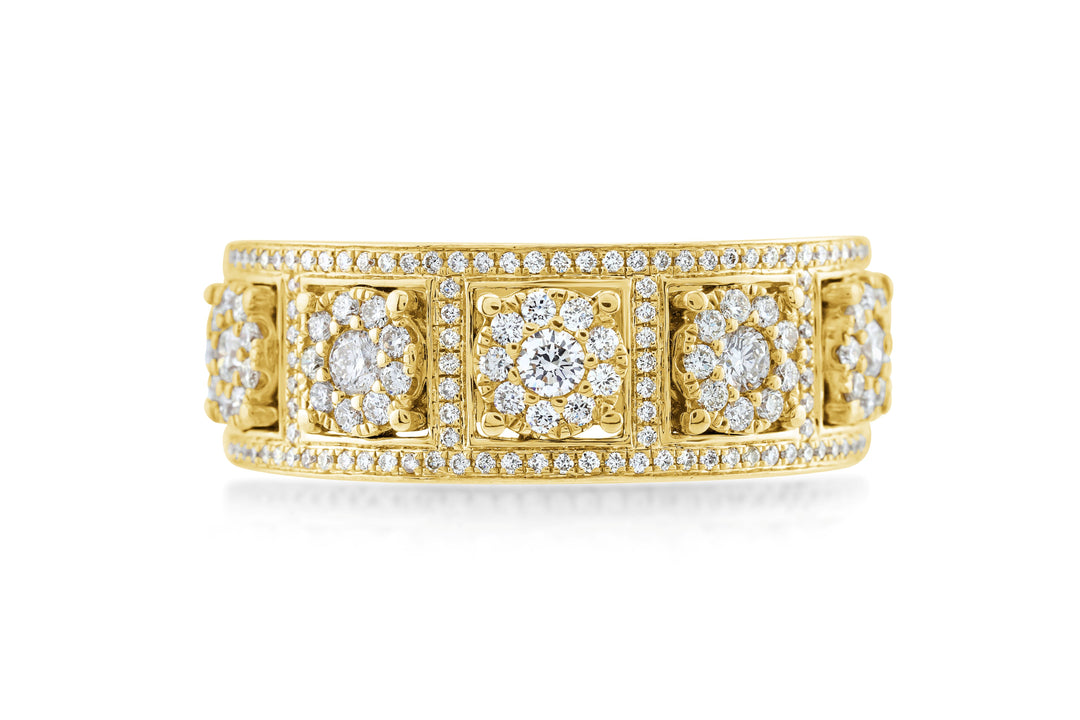 10K Yellow Gold Diamond Men’s Ring ~ 1 ½ Ct