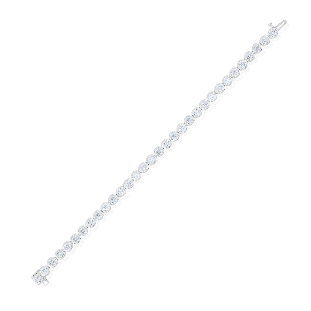 14K White Gold Diamond Tennis Bracelet 7.15 Ct