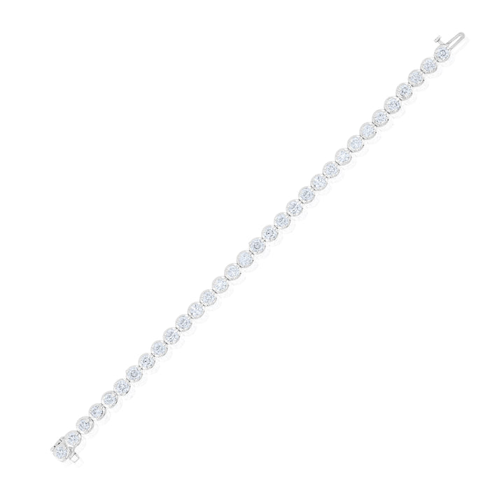 14K White Gold Diamond Tennis Bracelet 7.15 Ct