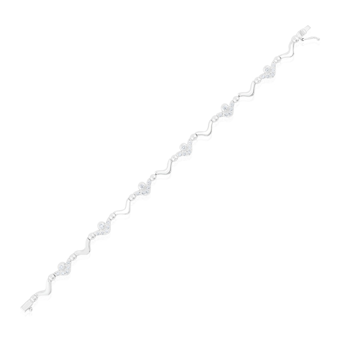 14K White Gold Diamond Bracelet ~ 1 Ct