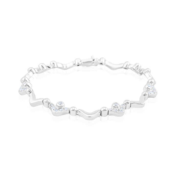 14K White Gold Diamond Bracelet ~ 1 Ct