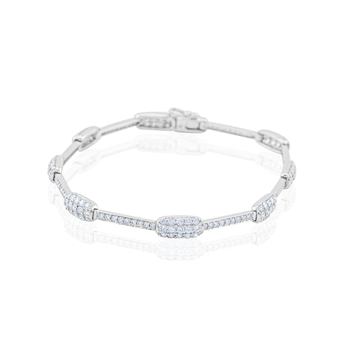 14K White Gold Diamond Bracelet ~ 2 Ct