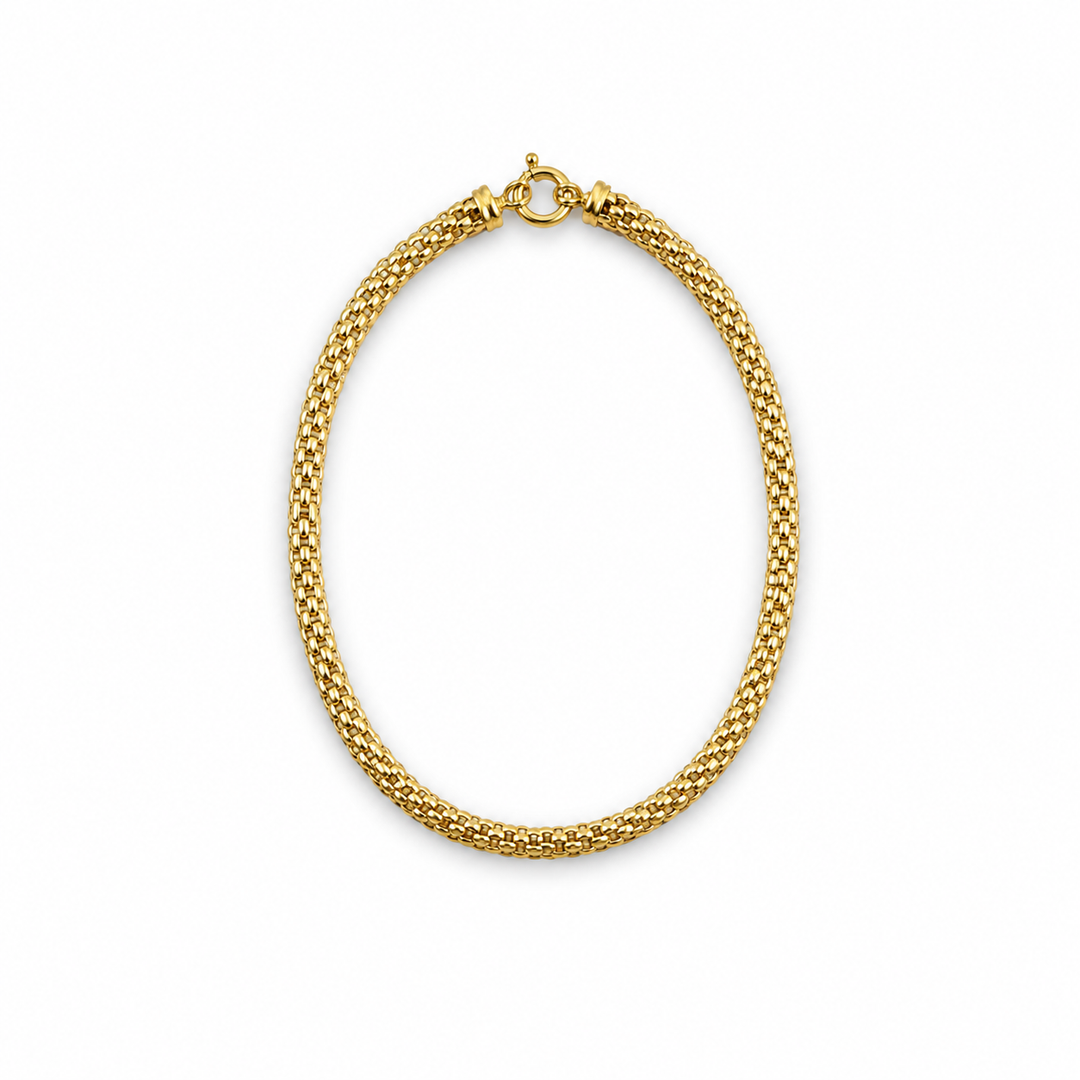 14K Gold Plated Sterling Silver Statement Beaded Necklace