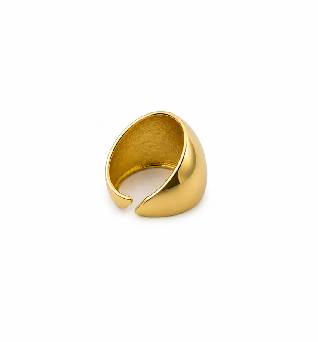 14K Gold Plated Sterling Silver Sculptural Statement Ring