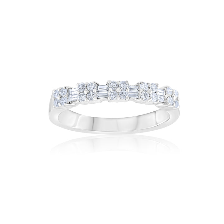 18K White Gold Baguette Cut Diamond Band ~ ½ Ct