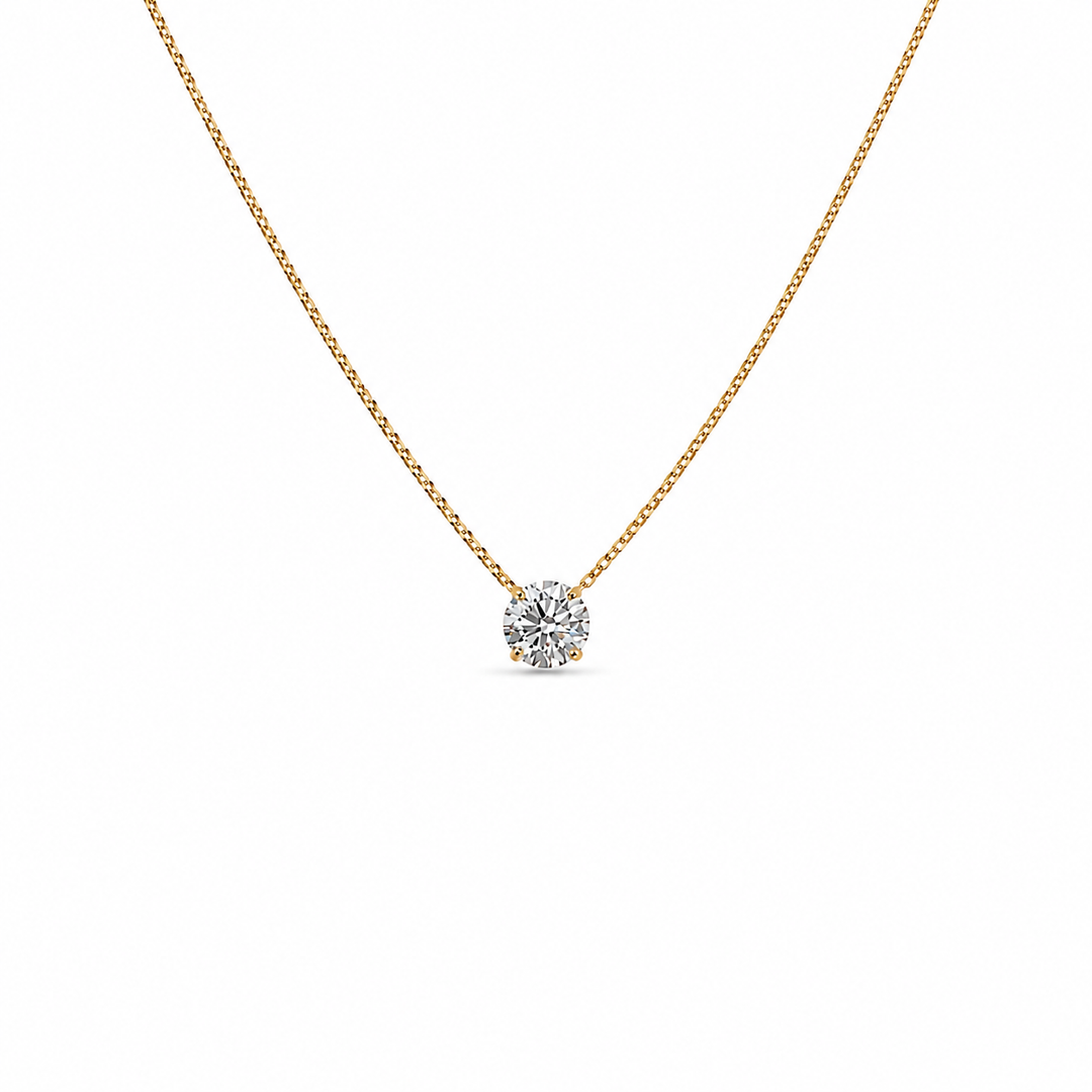 14K Yellow Gold Johnny N. Design Lab Diamond Solitaire Necklace 2.13 Ct