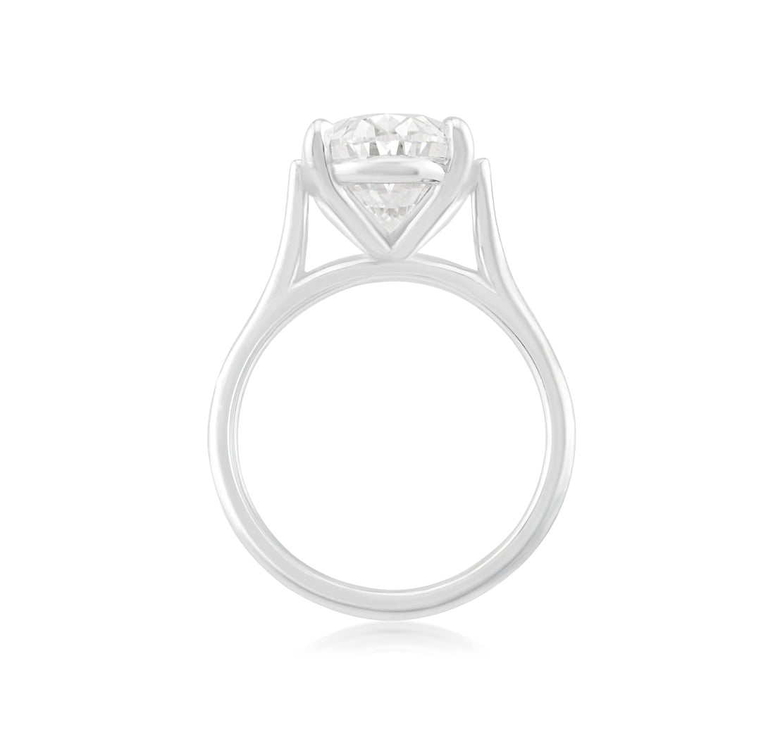 14K White Gold Oval Shaped Lab Diamond Solitaire 5.06 Ct