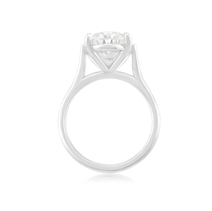 14K White Gold Oval Shaped Lab Diamond Solitaire 5.06 Ct