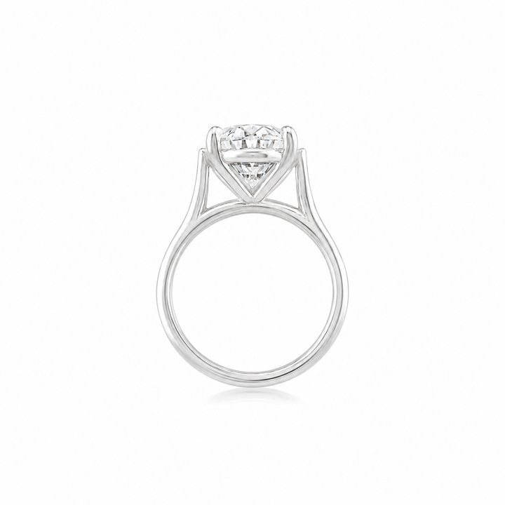 14K White Gold Oval Shaped Lab Diamond Solitaire 5.06 Ct