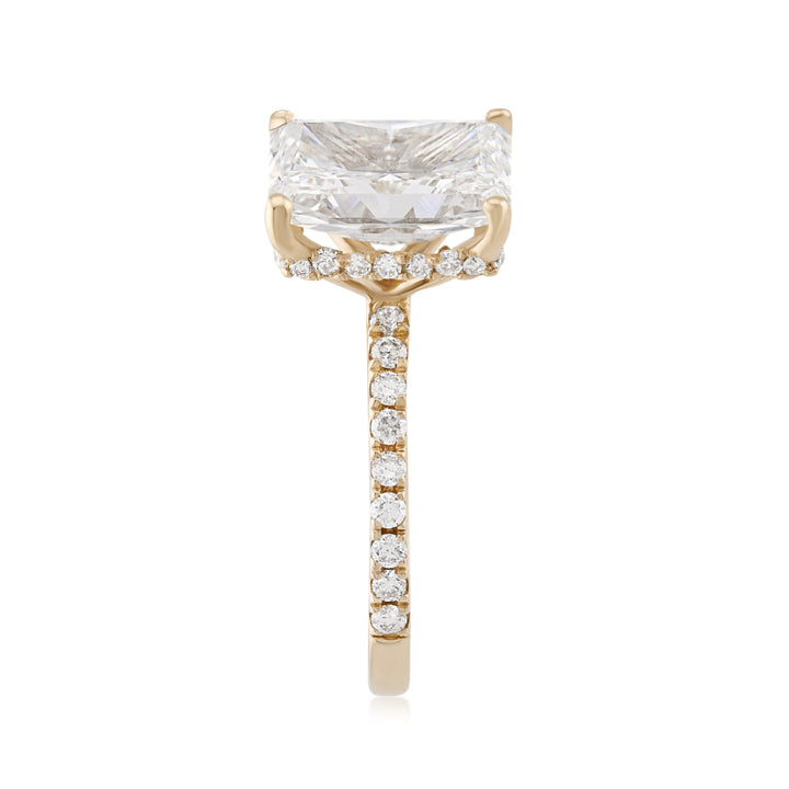 14K Yellow Gold Hidden Halo Lab Diamond Engagement Ring ~ 4 ½ Ct