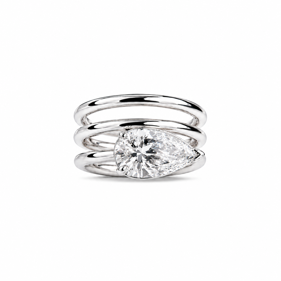 14K White Gold Johnny N. Design Lab Diamond Pinky Ring 2 ½ Ct