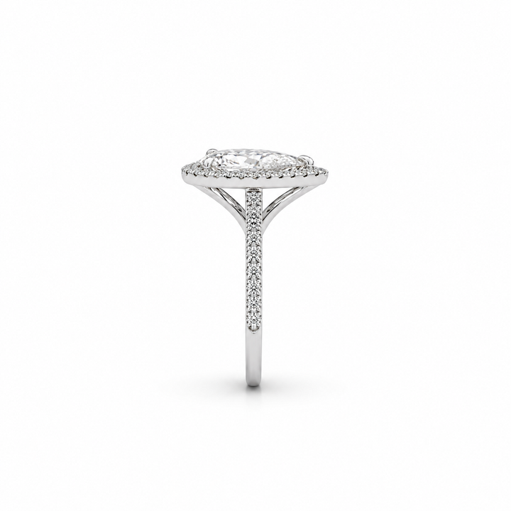 14k White Gold Lab Diamond Johnny N. Design Halo Engagement Ring 2 ¾ Ct
