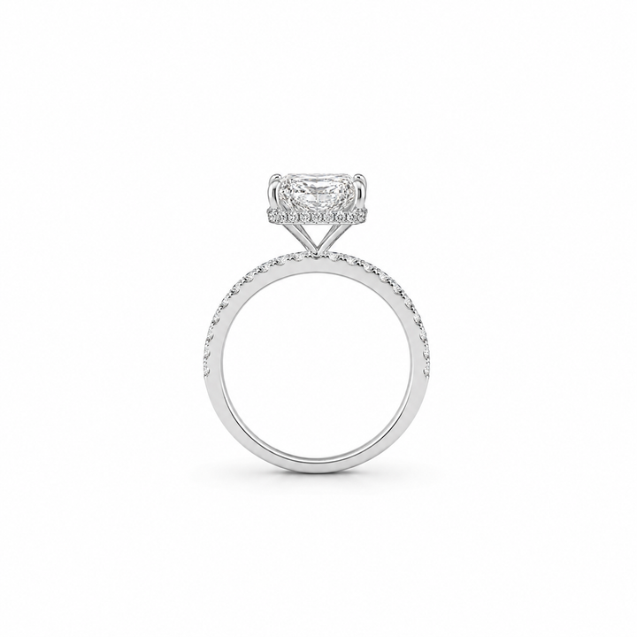 14K White Gold Lab Diamond Johnny N. Design Engagement Ring ~ 4 Ct