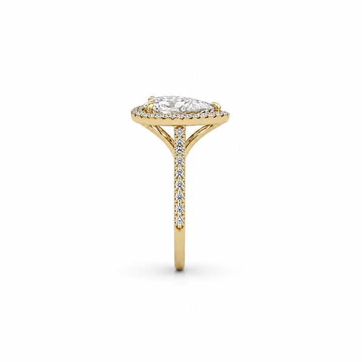 14k Yellow Gold Lab Diamond Johnny N. Design Halo Engagement Ring 4 ¼ Ct