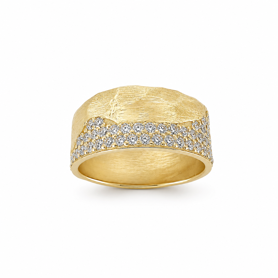 18K Yellow Gold Johnny N. Design Wave Ring ~ 2 Ct