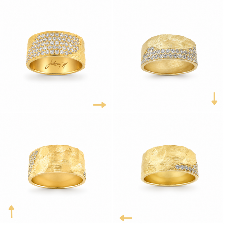 18K Yellow Gold Johnny N. Design Wave Ring ~ 2 Ct