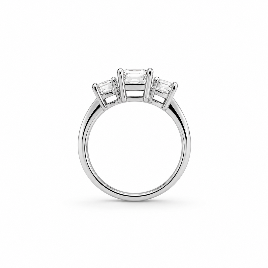 Platinum Johnny N. Three-Stone Lab Diamond Ring 5 Ct