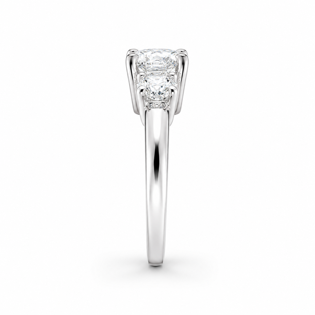 Platinum Johnny N. Three-Stone Lab Diamond Ring 5 Ct
