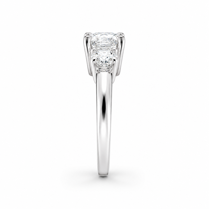 Platinum Johnny N. Three-Stone Lab Diamond Ring 5 Ct